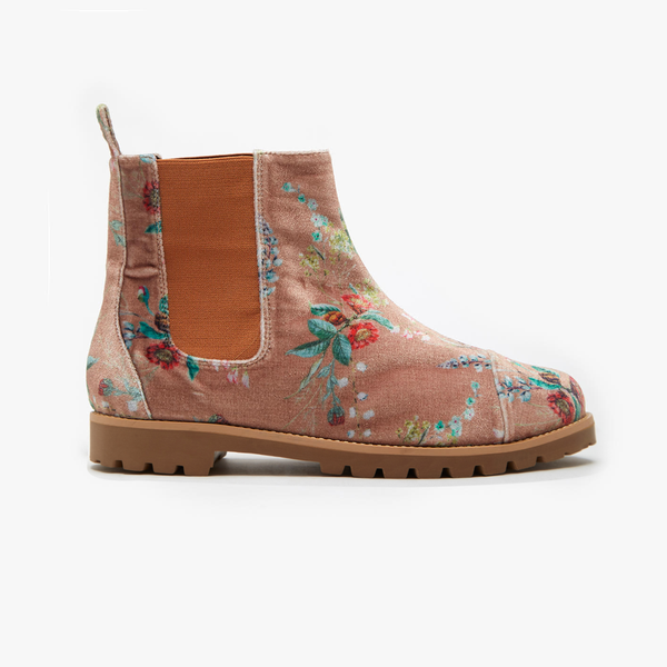Velvet Camellia Chelsea Boot - Insecta Shoes